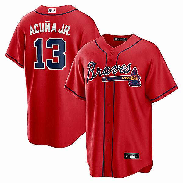 Atlanta Braves White Home 13# Acuna JR baseball uniform jersey