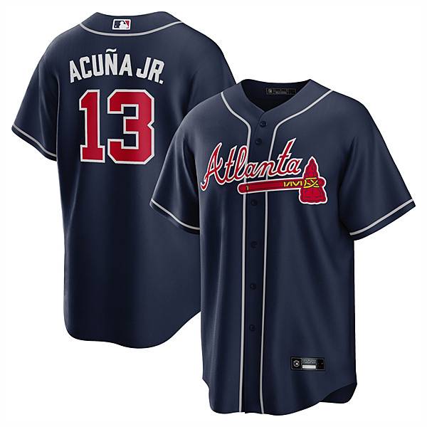 Atlanta Braves White Home 13# Acuna JR baseball uniform jersey