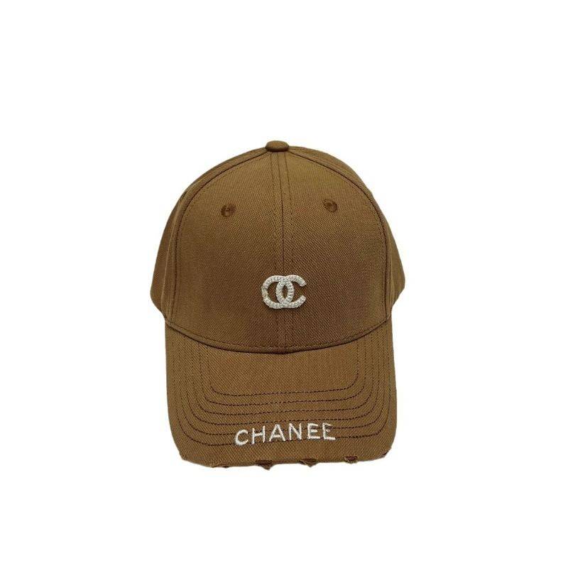 The same star double C embroidery letter hard top baseball cap big head widen female ins incense wind shade male peaked cap