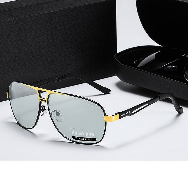 Discolor sunglasses Men's polarizer Driver Driving Monsory Sinoscopes Division Divide Fall -light Fishing HD glasses