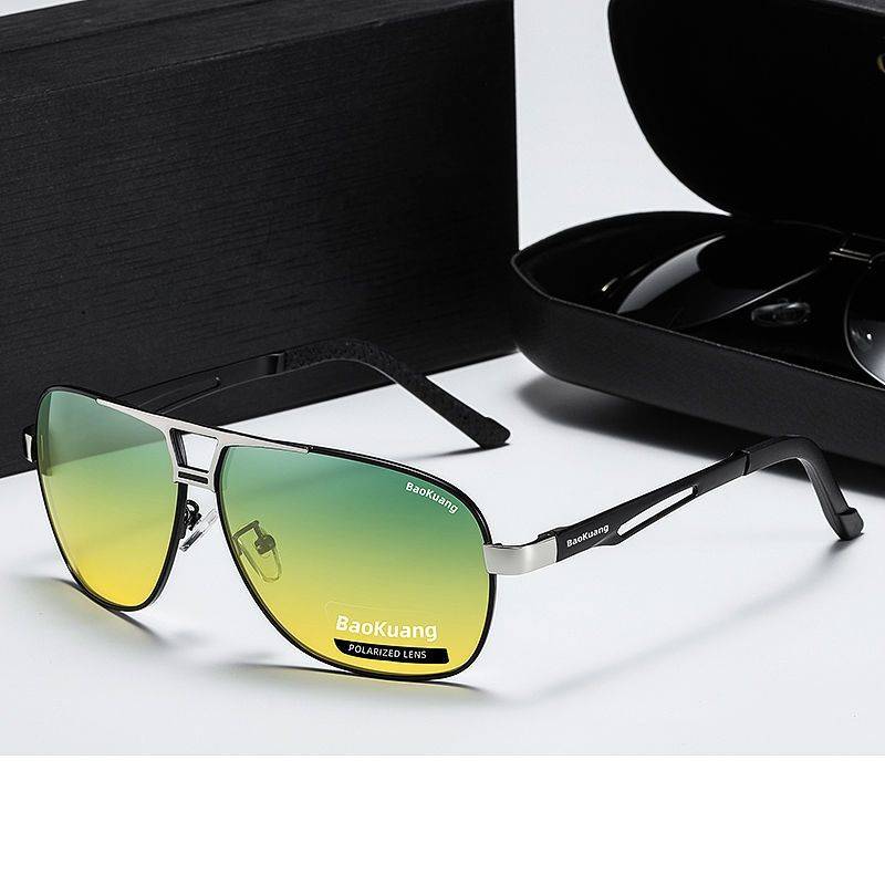 Discolor sunglasses Men's polarizer Driver Driving Monsory Sinoscopes Division Divide Fall -light Fishing HD glasses