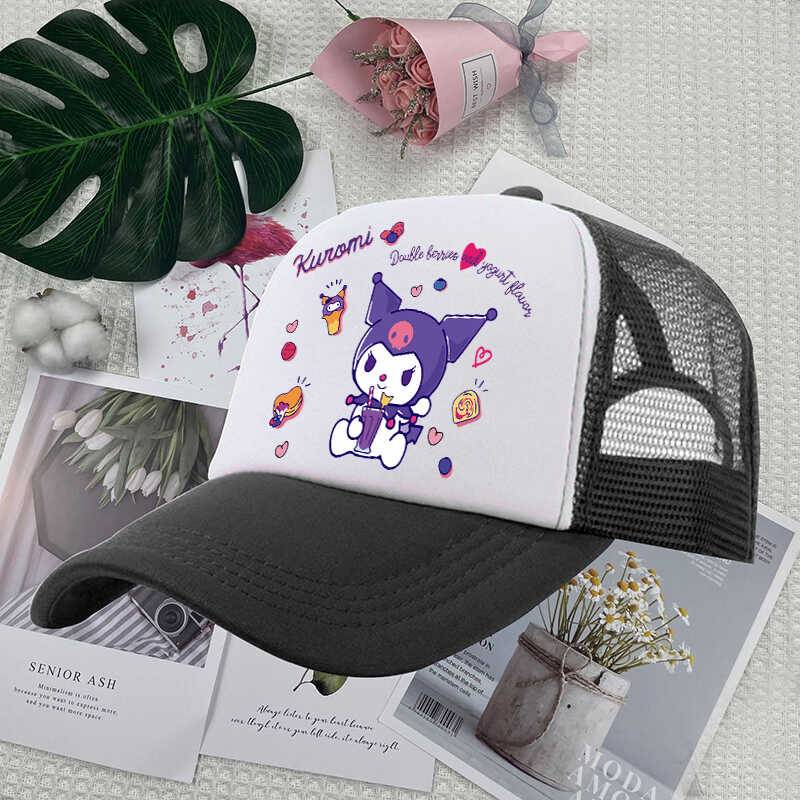 Sanlou Kuromi hat, wide eaves in summer, sunscreen hats, primary school student outdoor peaked cap baseball hats, girls