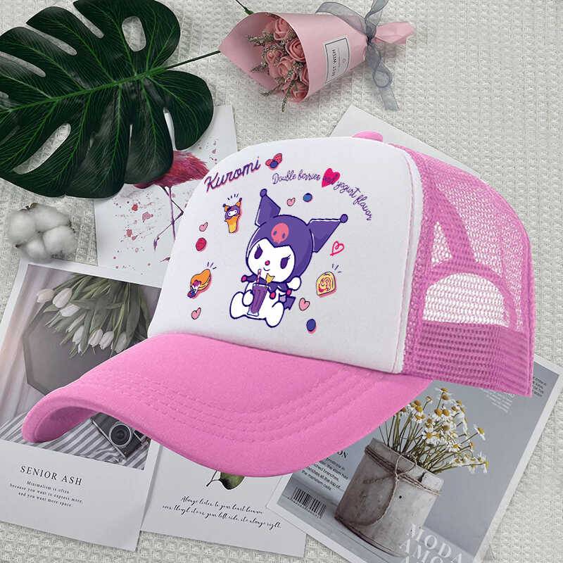 Sanlou Kuromi hat, wide eaves in summer, sunscreen hats, primary school student outdoor peaked cap baseball hats, girls