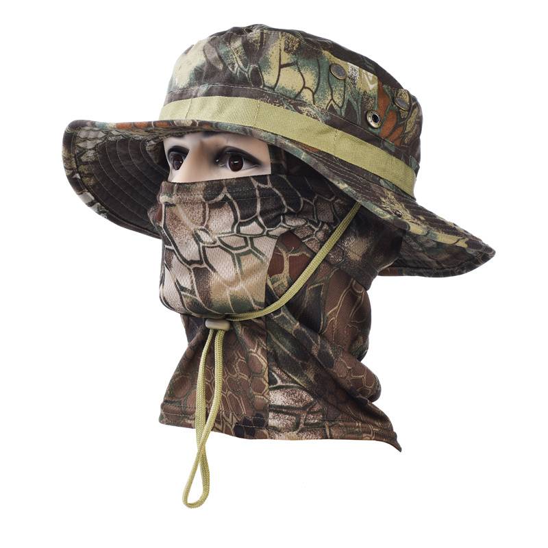 Round -edge hat set (jungle python pattern) Give ice sleeve