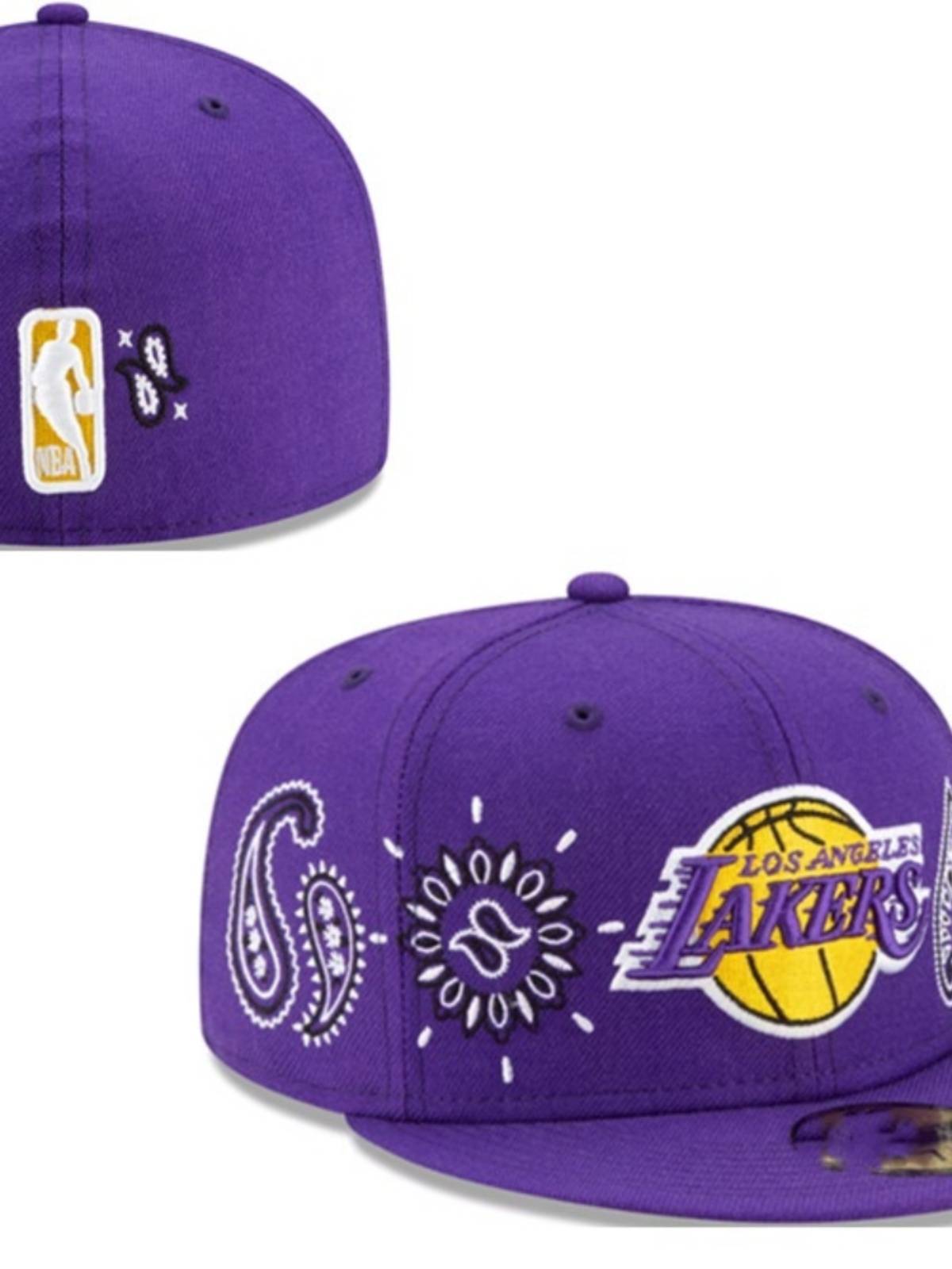 Full -closed NBA Basketball Baseball Hat Men's Women, Lakers Warriors Institute of Outdoor Leisure Flat Mixing Hat