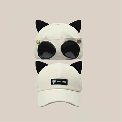(58-62) Big head circumference_In pilot cat glasses (beige)