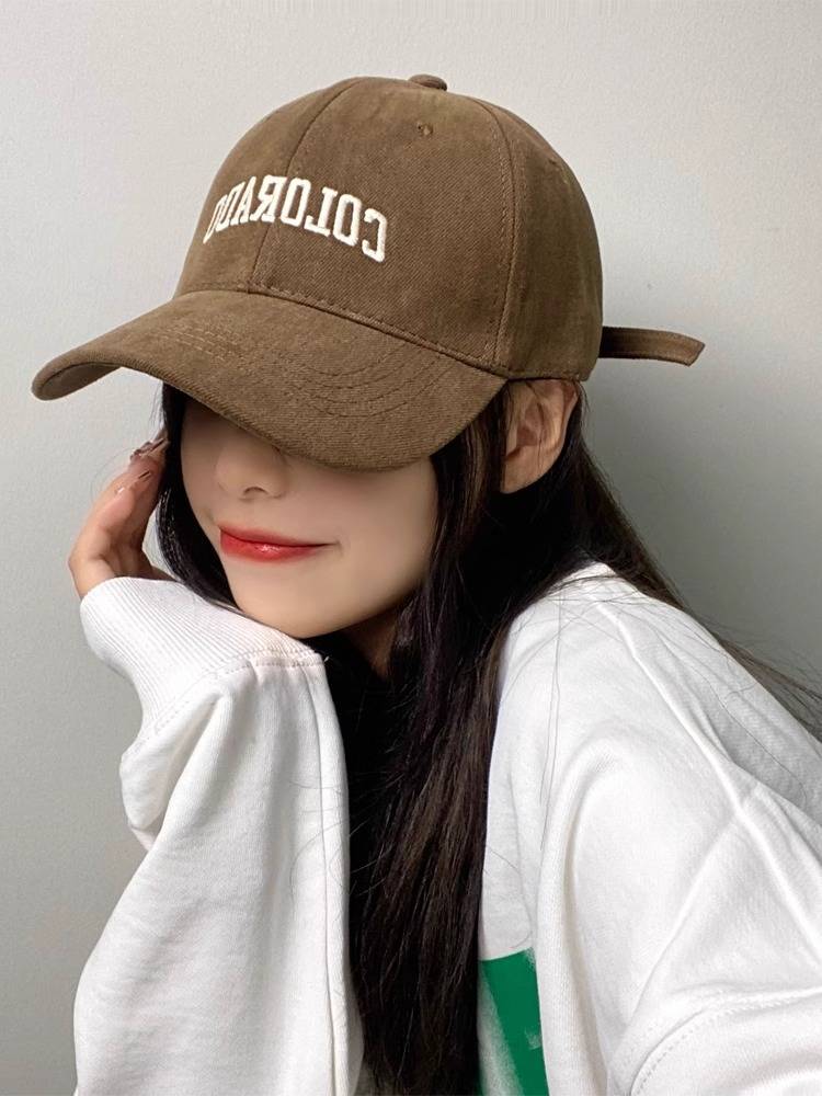 Big head fence 2024 new baseball hat female deepen hard -top spring and summer face, small wide hat, brim, duck tongue hat male face