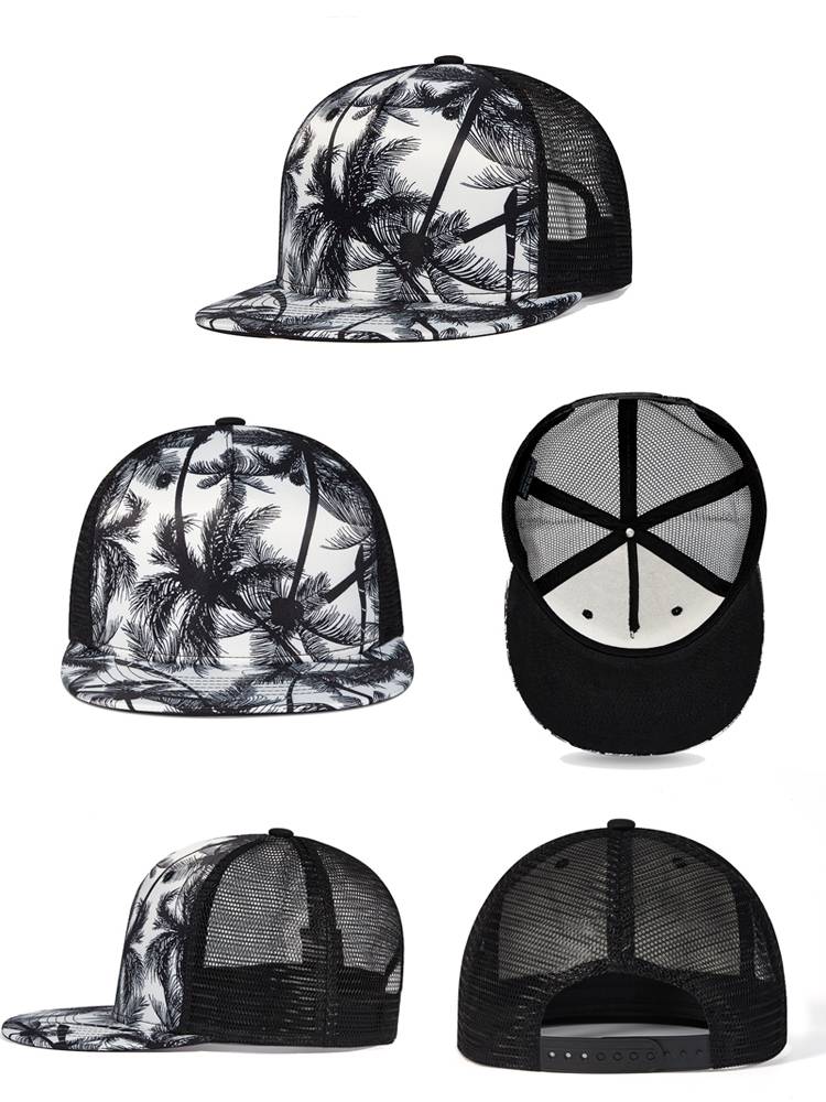 Summer hat is fashionable and flat, flat hip hip -hop hat shading girls camouflage and breathable basic baseball cap