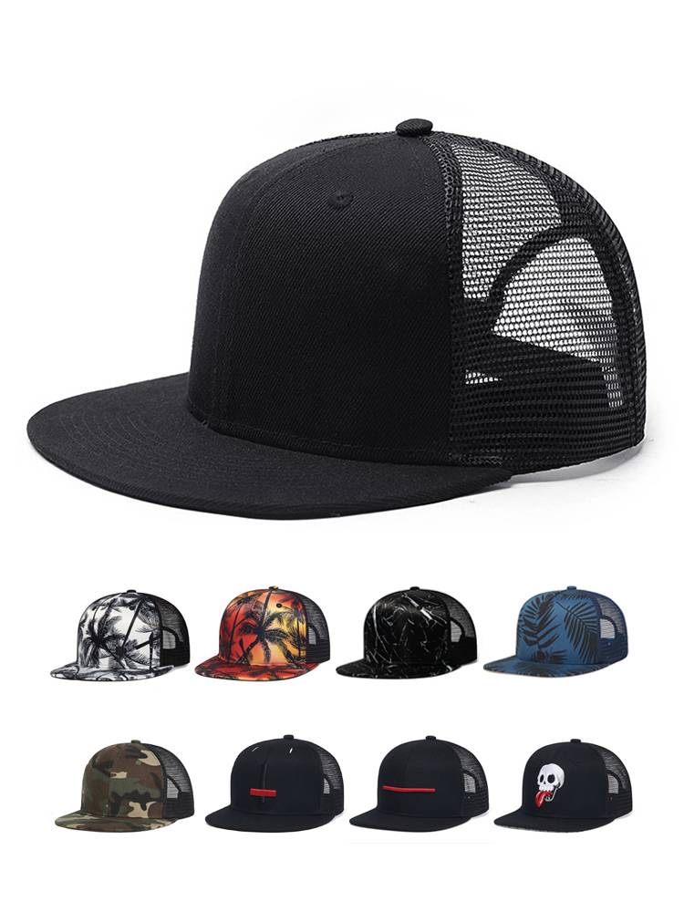 Summer hat is fashionable and flat, flat hip hip -hop hat shading girls camouflage and breathable basic baseball cap