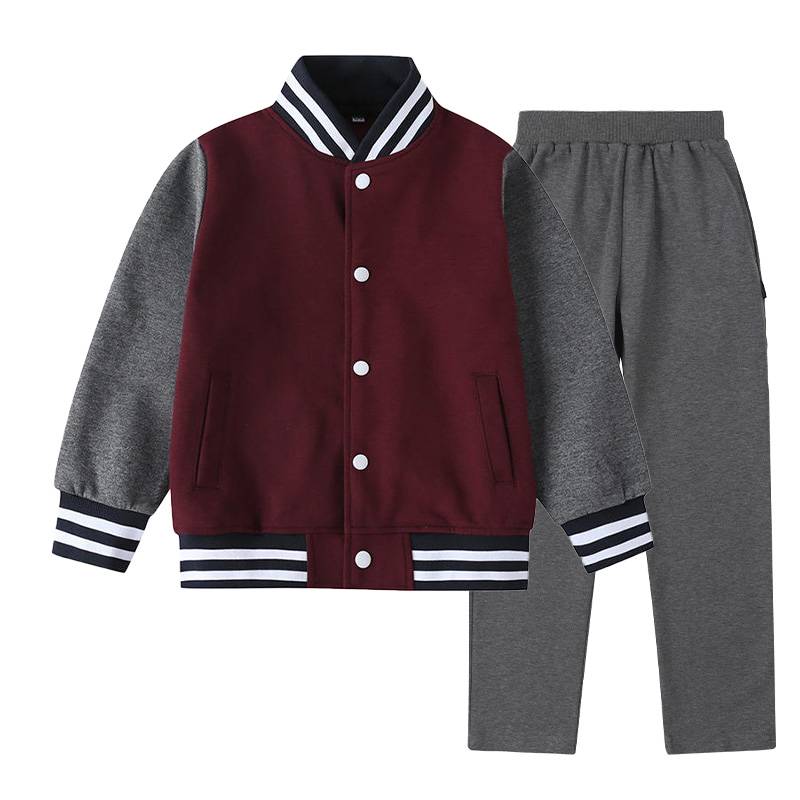 Peking University Peiwen School student school uniform summer short -sleeved shorts thin spring, autumn and winter clothes plus velvete baseball jacket