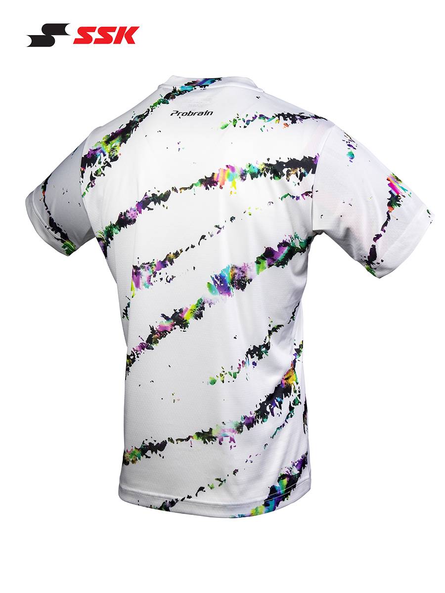 Japan SSK sports T -shirt round neck short -sleeved men's training running fitness, sweat, breathable, light slim baseball