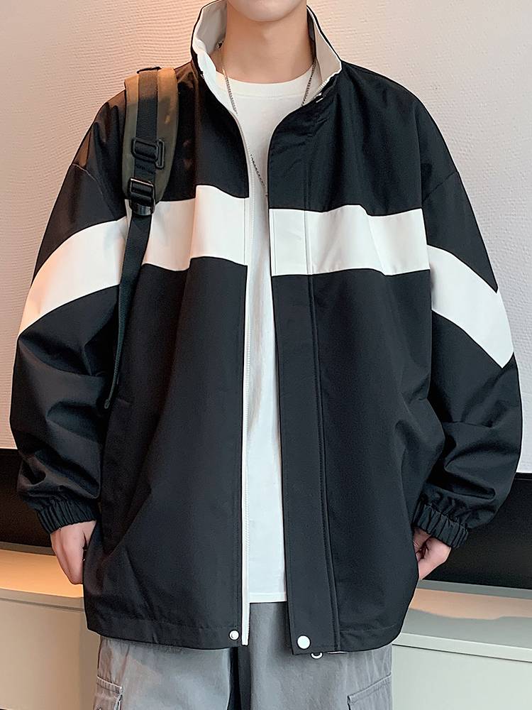 Double -sided jacket jacket Men's spring and autumn American tide brand loose 2024 new couple casual waterproof baseball uniform