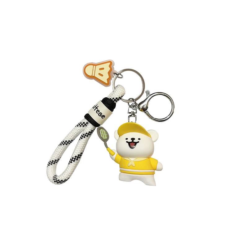 Niche genuine sports badminton baseball line puppy key stick female cute couple refined schoolbag small hanging jewelry