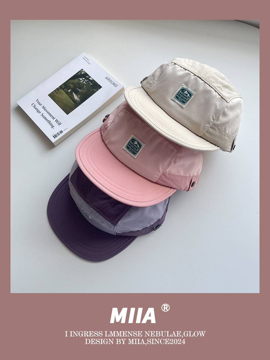 Japanese five small hills stickers embroidered fast dry baseball cap Blids are wild soft eaves breathable peaked hats men's same paragraph