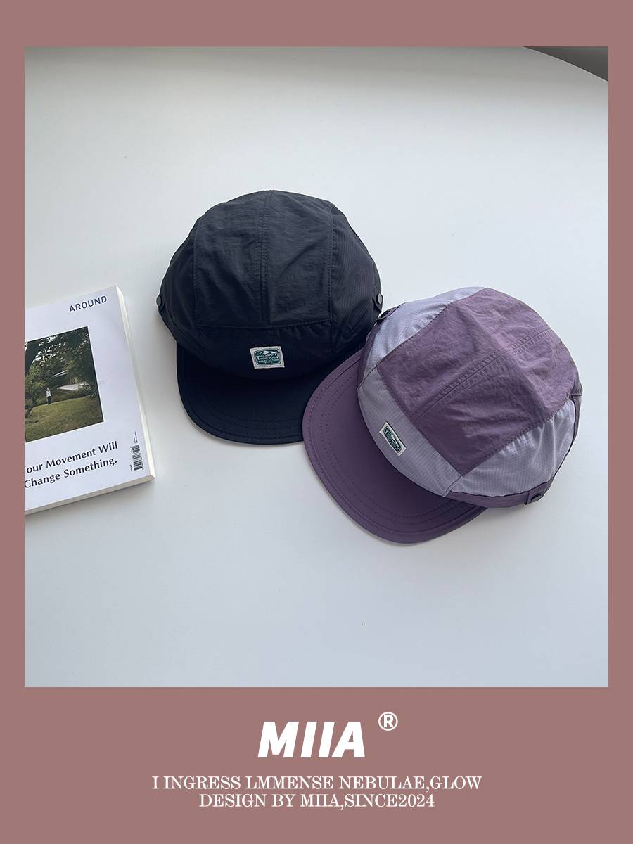 Japanese five small hills stickers embroidered fast dry baseball cap Blids are wild soft eaves breathable peaked hats men's same paragraph