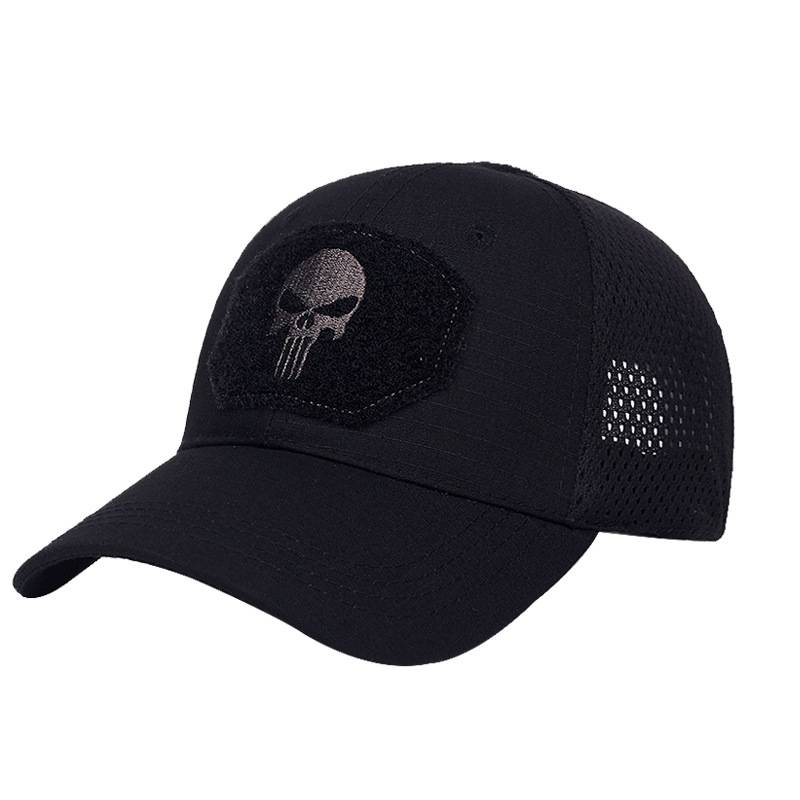 Embroidered hat Men's pure cotton breathable leisure party Black four seasons magic pits