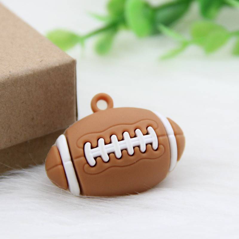 Accessories soft glue rugby keychain