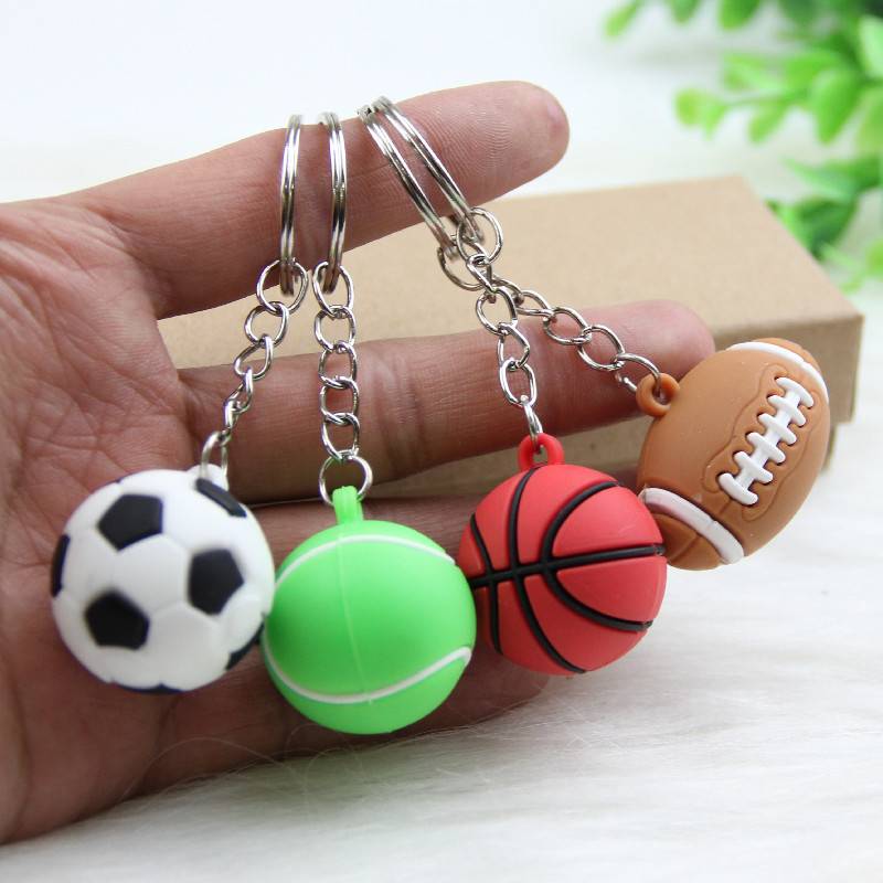Simple keychain soft glue mixed ball random unit price