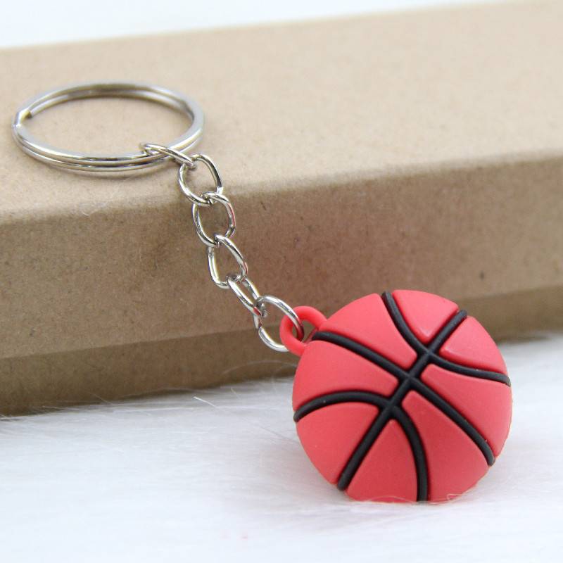 Simple keychain soft glue basketball
