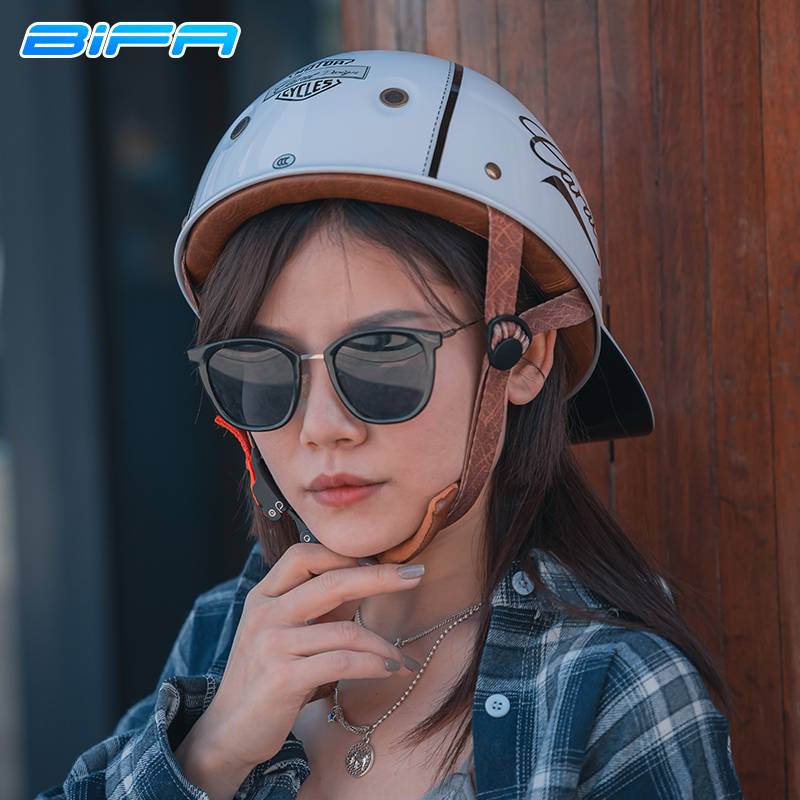 Retro helmet Personalized Baseball 3C Certification Harley Electric Motorcycle Half helmet Men and Women's Personalized Summer Season Caurus helmet