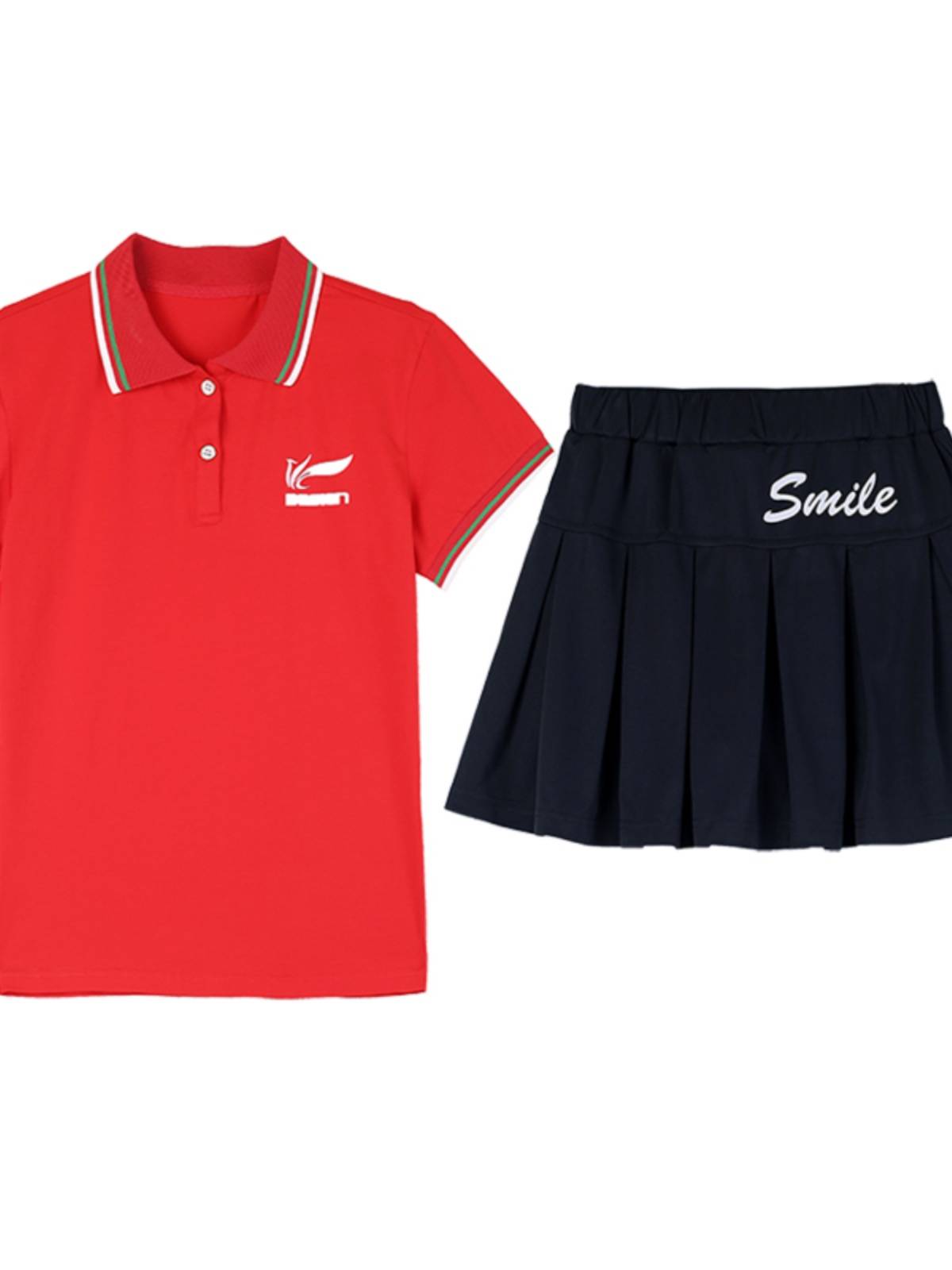 Pure cotton Polo shirt Ms. Bingshi anti -free light skirt fashion baseball suit two -piece summer leisure square dance