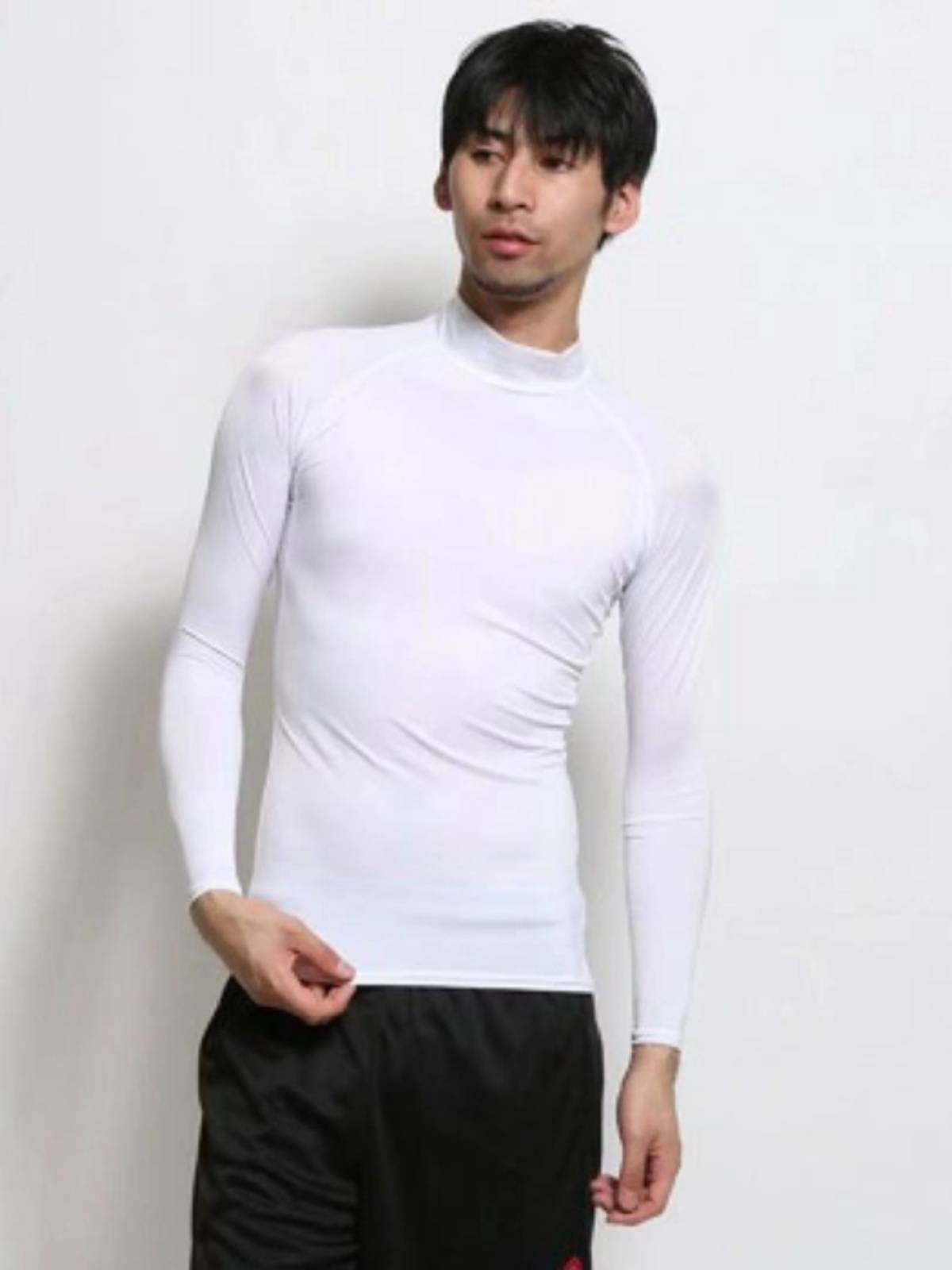 Japanese single tights baseball football, fast dry clothes fitness long -sleeved short -sleeved lining
