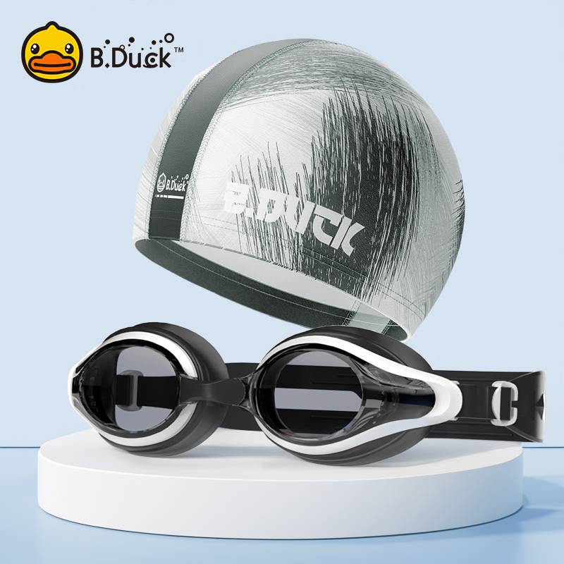 2107 Black Swimming Hat+Swimming Mirror