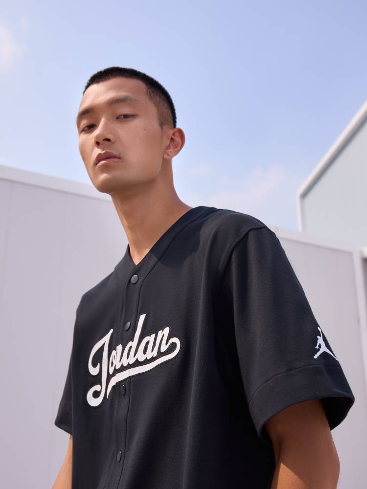 Jordan official Nike Jordan men's baseball top summer new baseball uniform loose cotton stitching FN4664