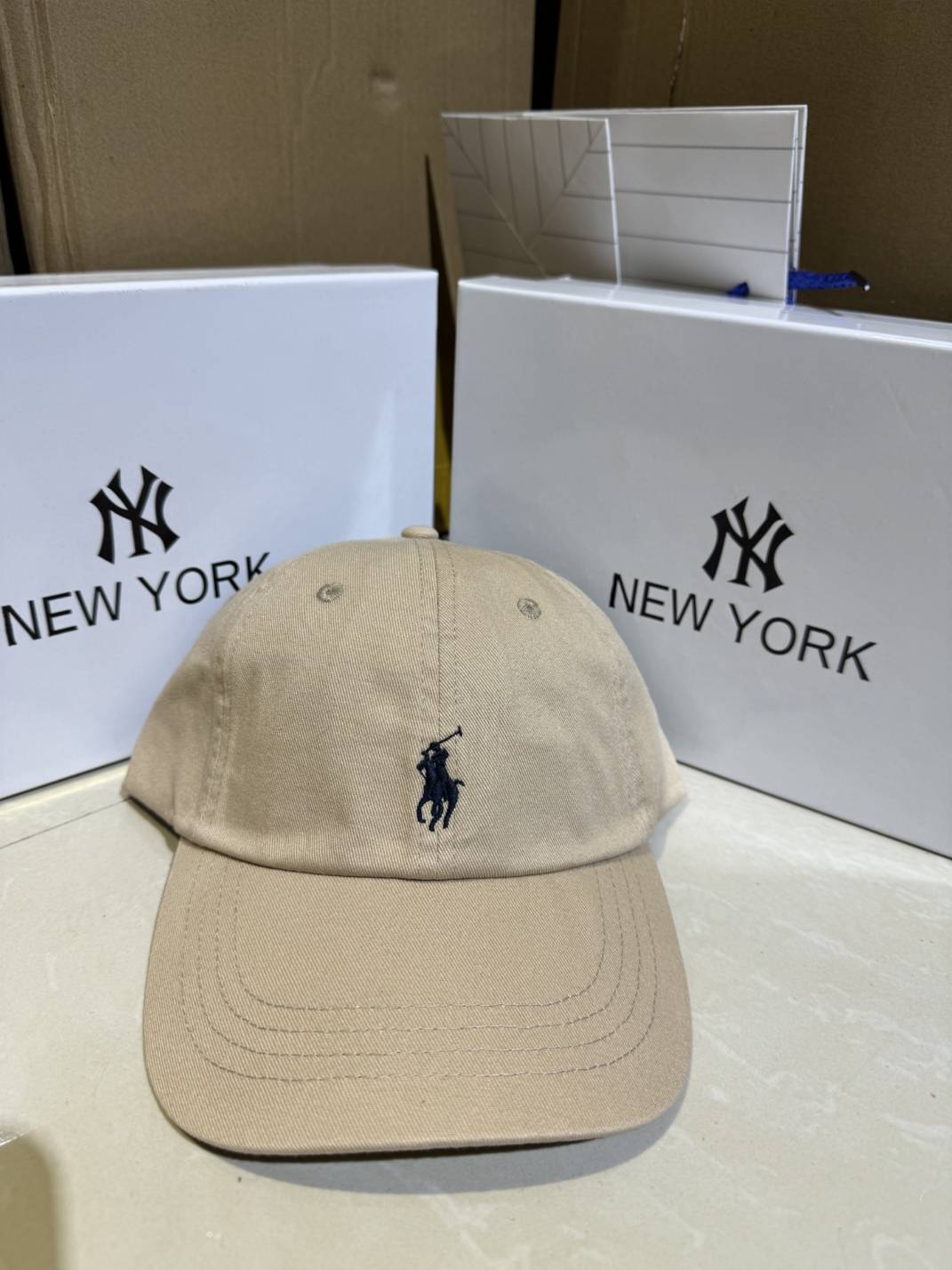 Light Khaki blue label