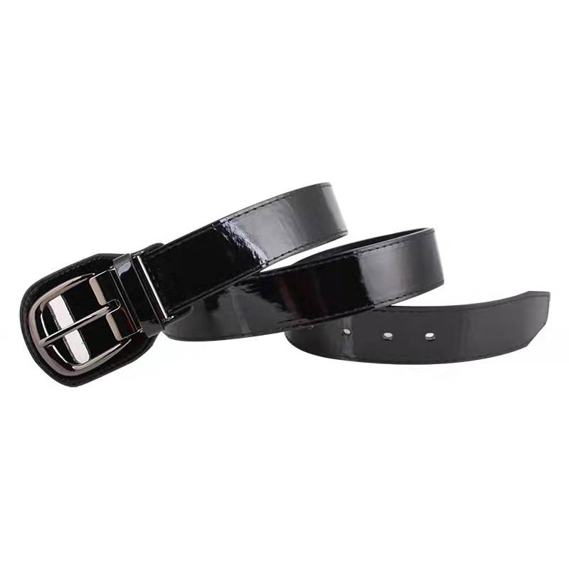 PU baseball belt lacquer surface bright noodles baseball belt belt boy adult universal training contest waistband versatile
