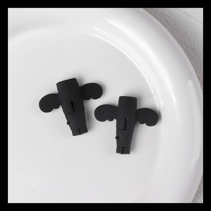 Data cable protective cover-black 1 pair