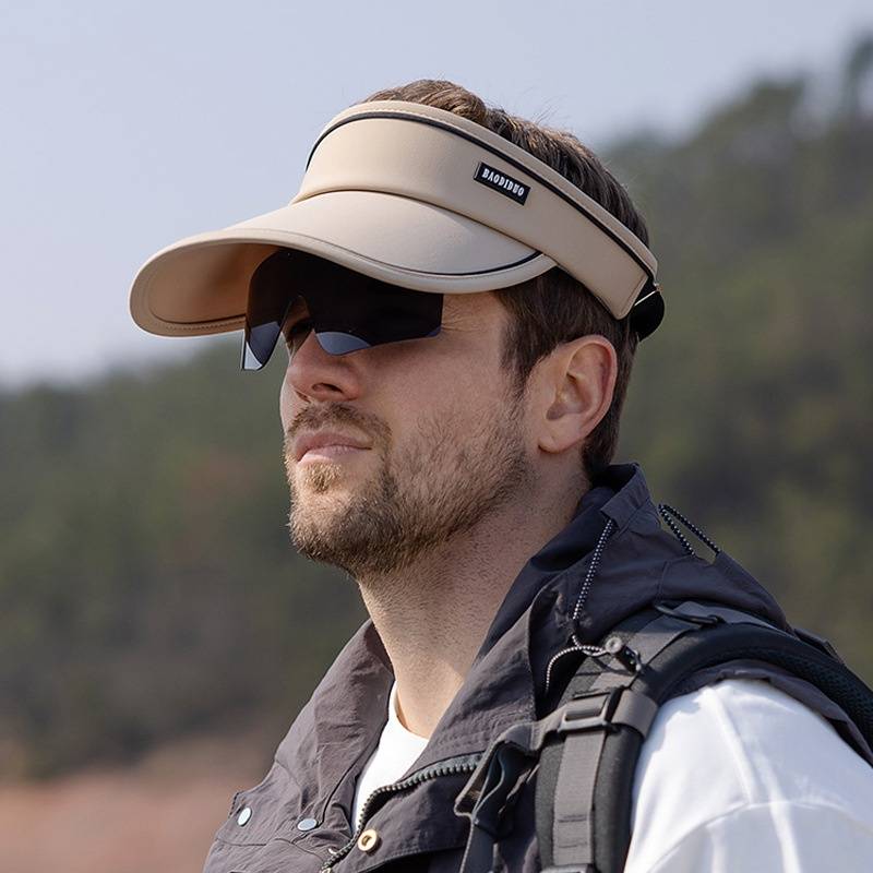 2024 Summer anti -ultraviolet sunglasses integrated peaked baseball empty top hat men's outdoor sports sunshine sunscreen hat