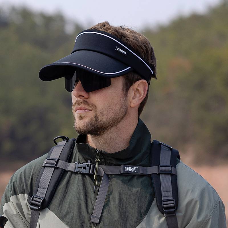 2024 Summer anti -ultraviolet sunglasses integrated peaked baseball empty top hat men's outdoor sports sunshine sunscreen hat
