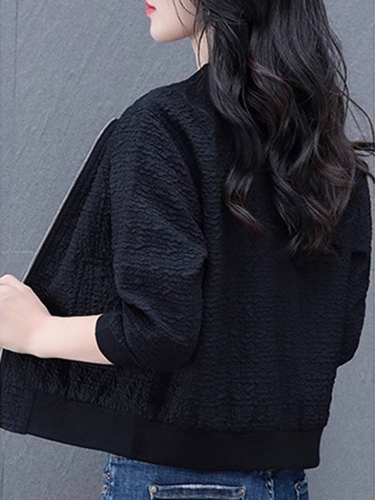 Nhakton early spring thin coat female 2024 spring and autumn new short baseball uniform small jacket casual top
