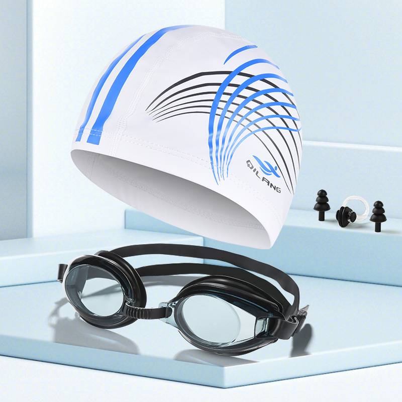 M016-White [Swimming Hat+Swimming Mirror+Nasal Schola]