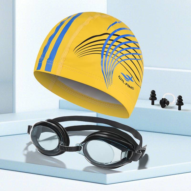 M016-Yellow [Swimming Hat+Swimming Mirror+Nasal Plague]