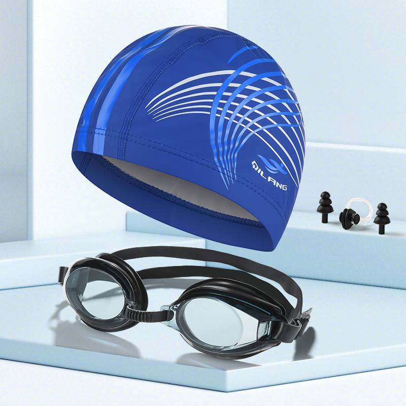 M016-Tibetan blue [swimming hat+swimming mirror+nasal tunnel]