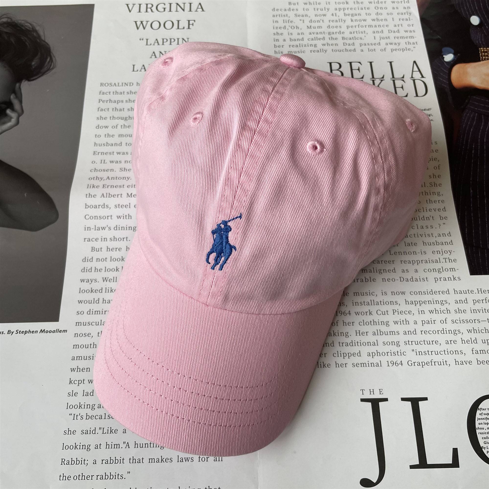 Pink blue label