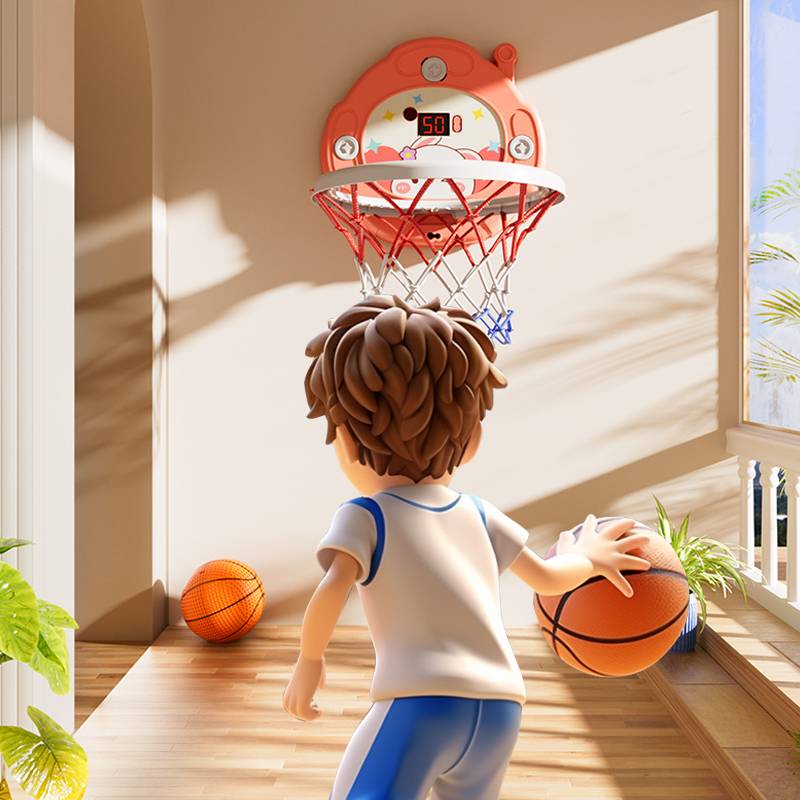 Children's indoor basketball rack toy automatic meter set ware