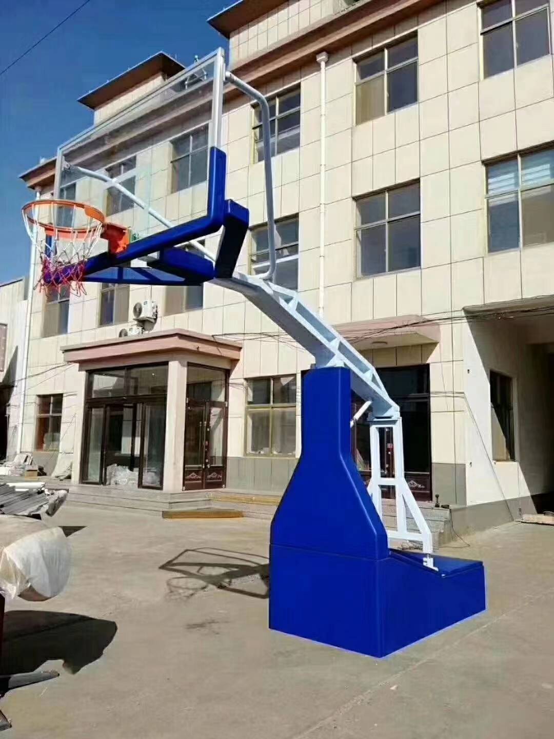 Professional manual hydraulic folding basketball rack indoor ball pipe electric lifting basketball rack standard competition training buckle dunk
