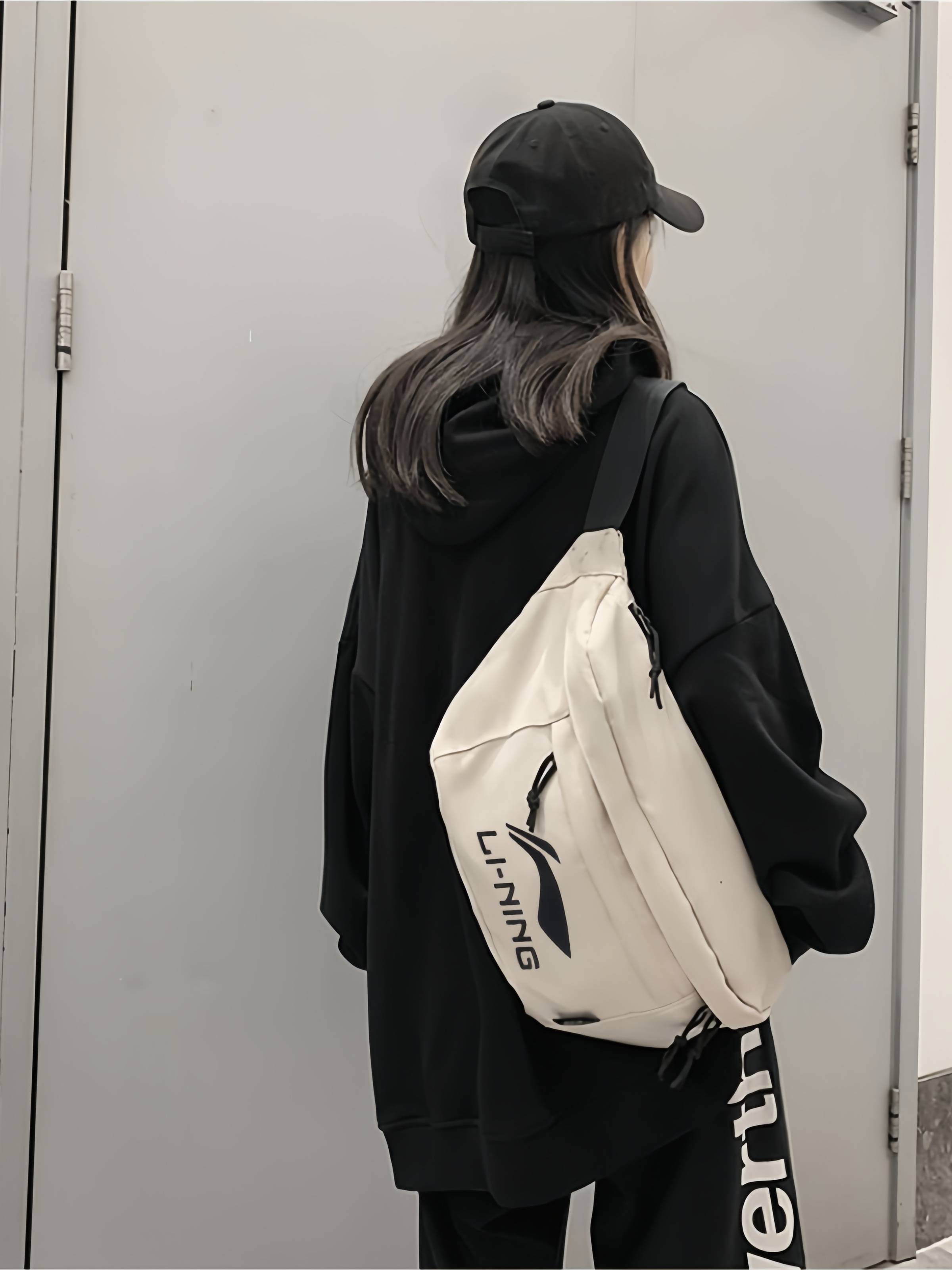 Li Ning Crossbody Bag Men's Large -capacity Boiler INS Women's Leisure Sports Pocket Bags Various Trend Japanese Student Student Backpack