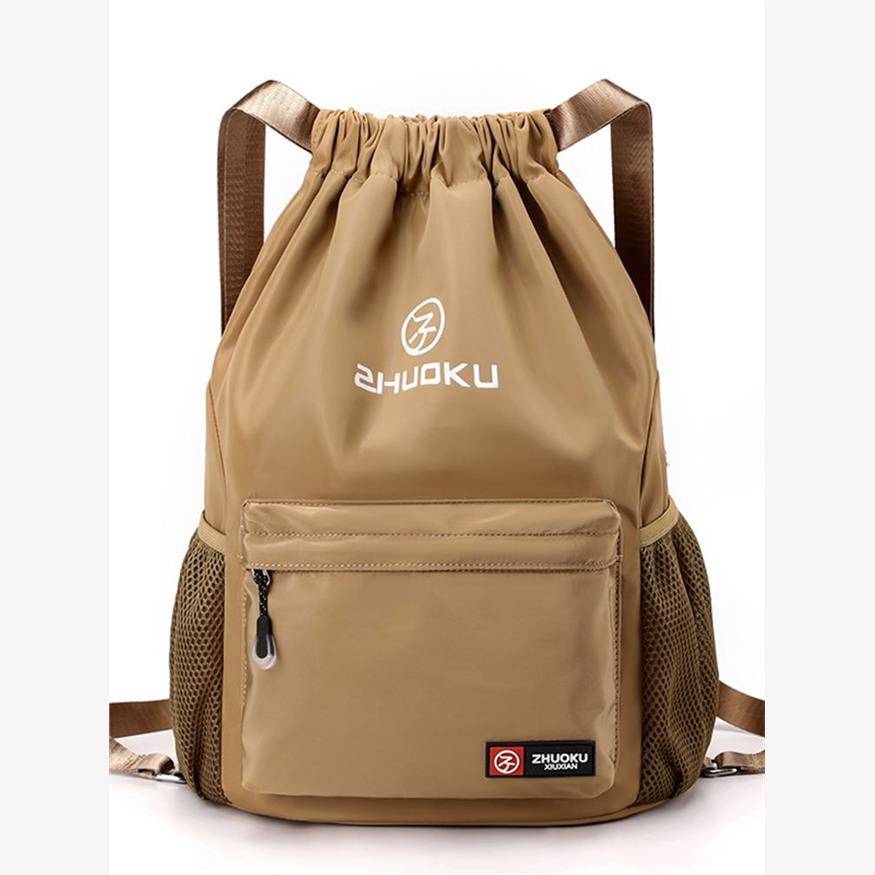 Germany imported Oxford cloth large -capacity beam pocket backpack simple travel drawing bag sports basketball bag four seasons