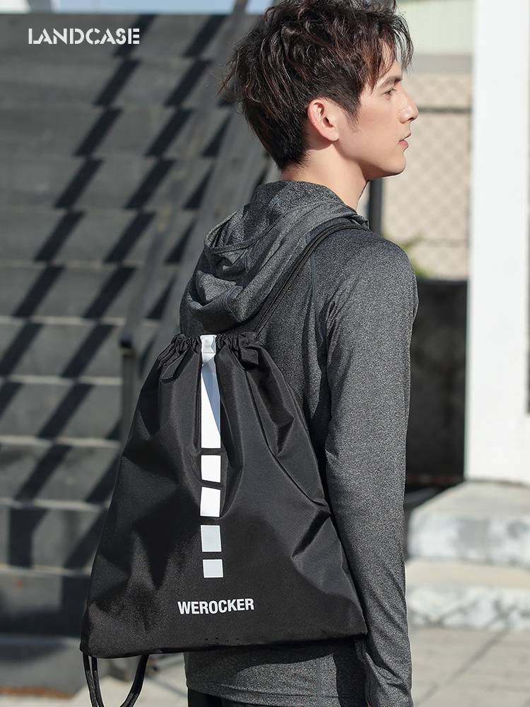 Bouder bag men's drawing rope, bare bag sports fitness bag simple schoolbag sports swimming training basketball small backpack