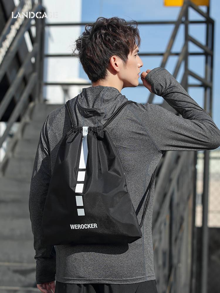 Bouder bag men's drawing rope, bare bag sports fitness bag simple schoolbag sports swimming training basketball small backpack