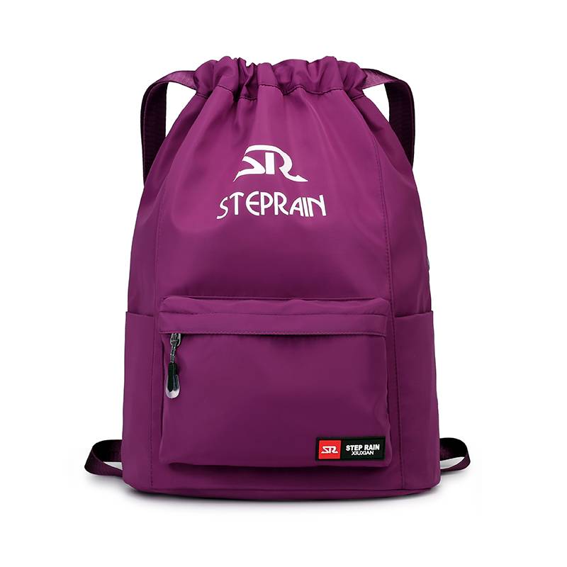 Custom bundle pocket backpack men's light drawing rope backpack simple travel large -capacity fitness sports basketball bag