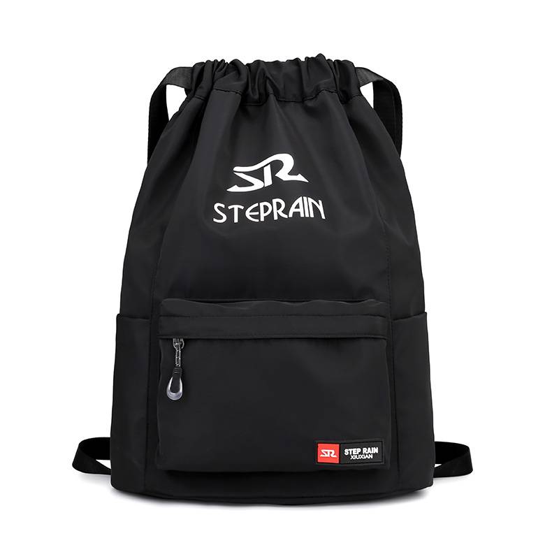 Custom bundle pocket backpack men's light drawing rope backpack simple travel large -capacity fitness sports basketball bag