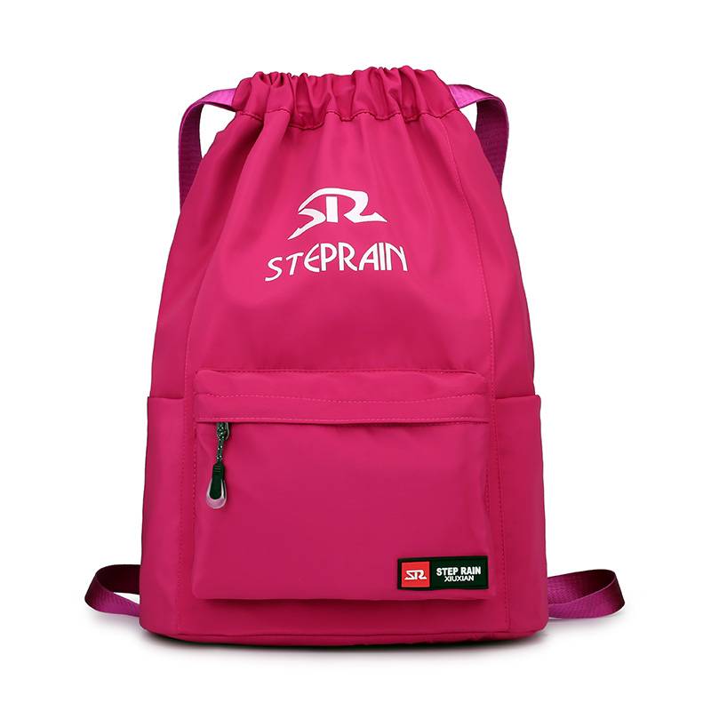 Custom bundle pocket backpack men's light drawing rope backpack simple travel large -capacity fitness sports basketball bag