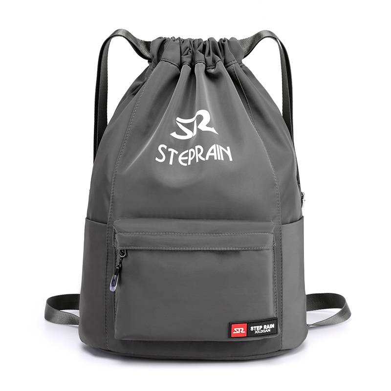 Custom bundle pocket backpack men's light drawing rope backpack simple travel large -capacity fitness sports basketball bag