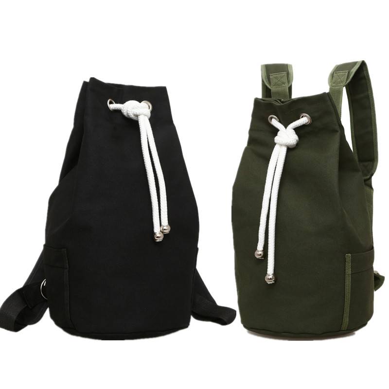 2022 new tide canvas bag men's bag bucket bag backpack sports large -capacity fitness bag bucket basketball bag
