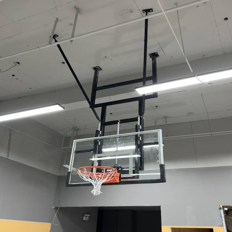 Shopping mall ceiling cantilever training wall hanging shake electric lifting basketball basket custom room children's basketball rack